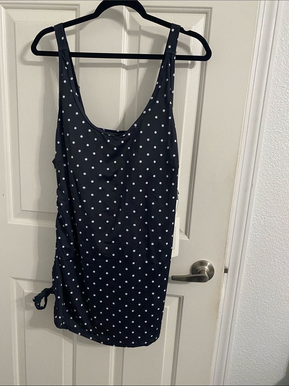 BloomChic black and White Polka Dot Swim Tankini Top
